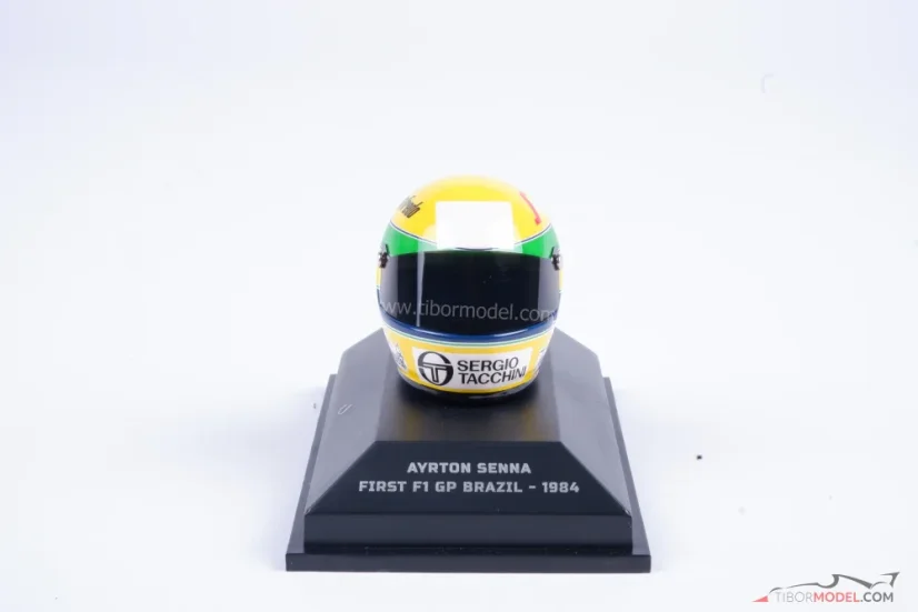 Ayrton Senna 1984 Toleman přilba, debut v F1, 1:8 Minichamps