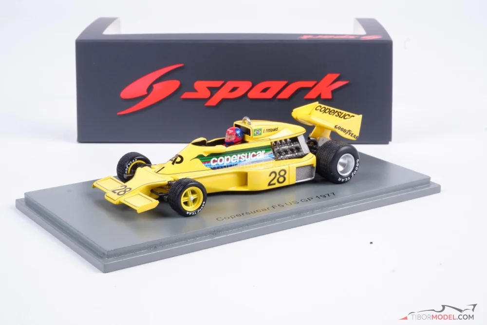 Miniature Spark S2760 F5 Copersucar N°28 GP USA 1977 - Emerson Fittipaldi 1/43