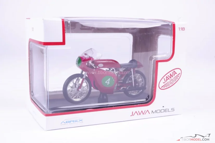 Jawa 250R 2x OHC (1961) tmavě červená, 1:18 Abrex