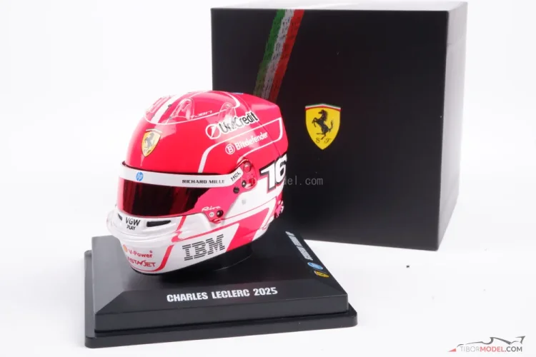 Charles Leclerc 2025 mini prilba, Ferrari, 1:5 Looksmart