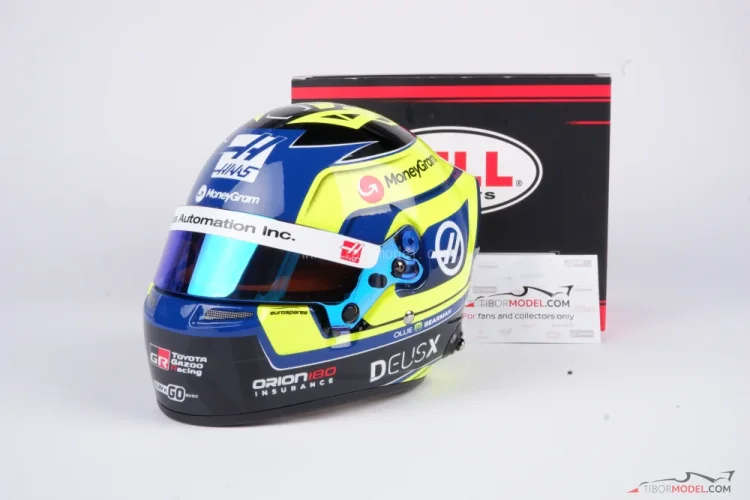 Helmet Oliver Bearman 2025 Haas, 1:2 Bell | Tibormodel.com