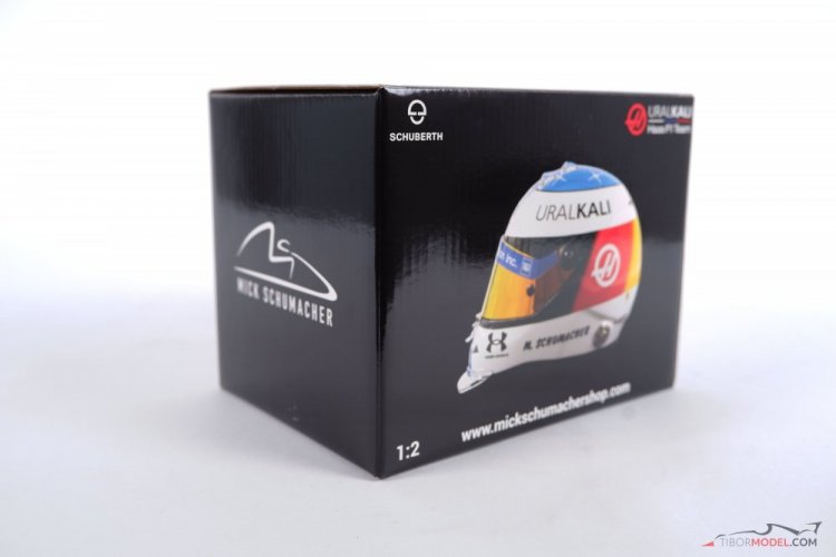 Mick Schumacher 2021 Haas Spa mini helmet, 1:2 Schuberth