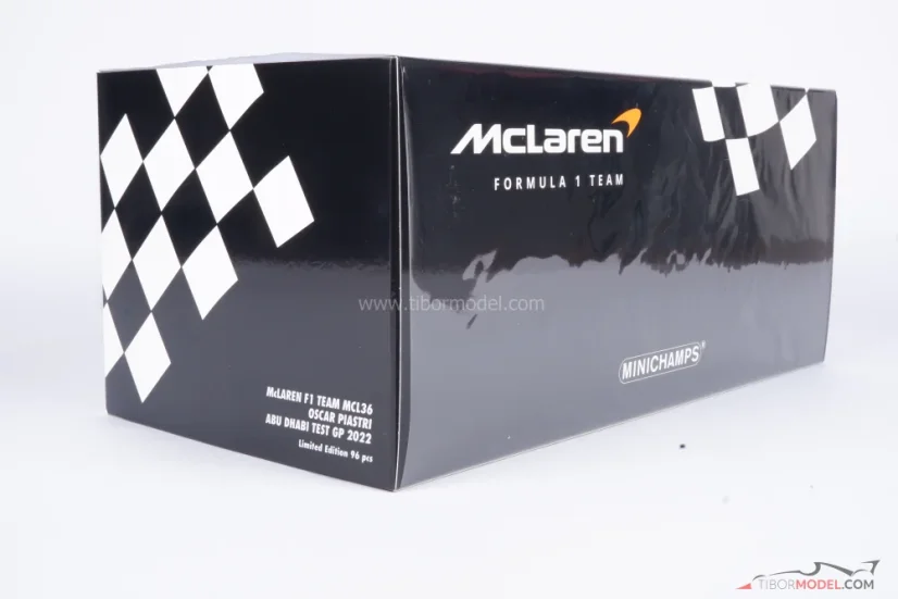 McLaren MCL36 - Oscar Piastri (2022), testy Abu Dhabi, 1:18 Minichamps