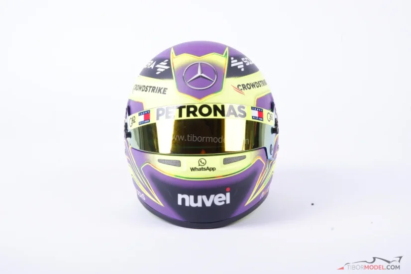 Lewis Hamilton 2024 mini přilba, Mercedes AMG Petronas, 1:2 Bell
