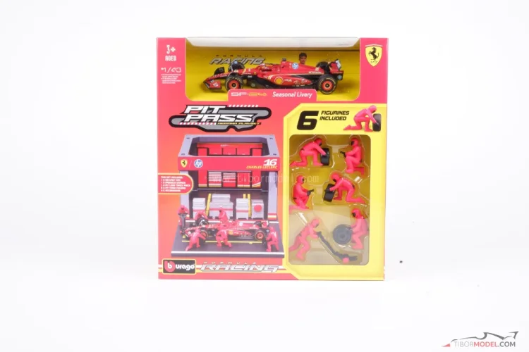 Pit Stop set Ferrari SF-24 Charles Leclerc (2024), 1:43 BBurago