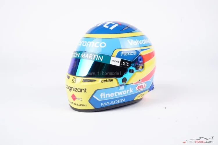 Fernando Alonso 2025 Aston Martin mini prilba, 1:2 Bell