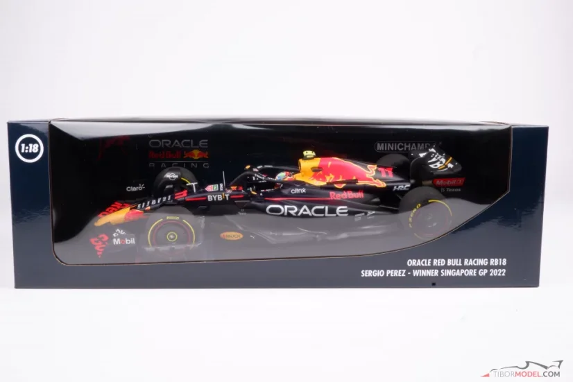 Red Bull RB18 - Sergio Perez (2022), Víťaz Singapur, 1:18 Minichamps