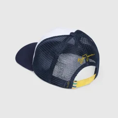 Ayrton Senna trucker sapka, fehér-kék színben Ayrton Senna trucker sapka, fehér-kék színben