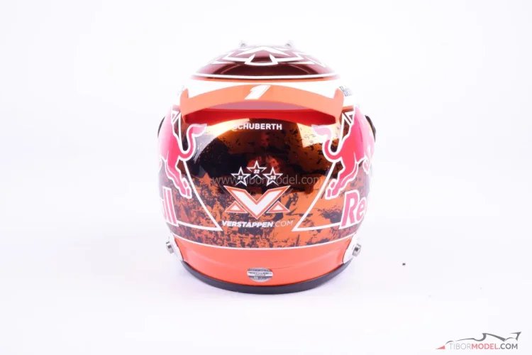 Max Verstappen 2024 oranžová mini helma, Red Bull, 1:2 Schuberth