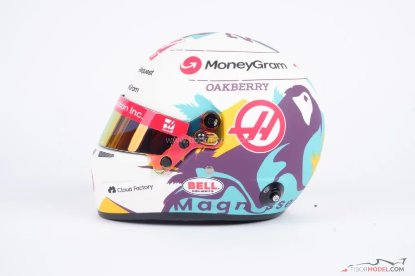 Kevin Magnussen 2024 Haas přilba, 1:2 Bell
