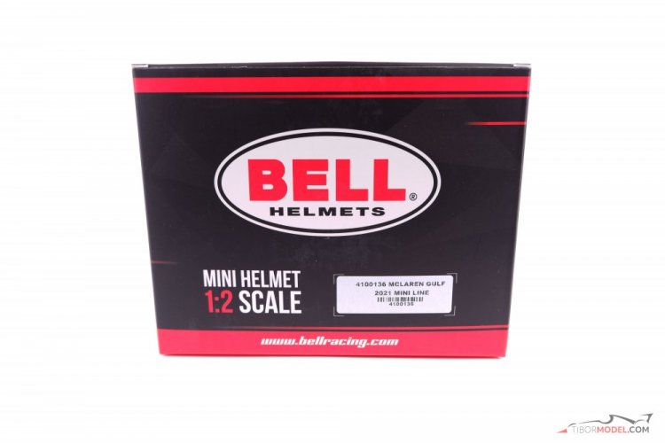 McLaren Gulf helmet, Monaco 2021, 1:2 Bell
