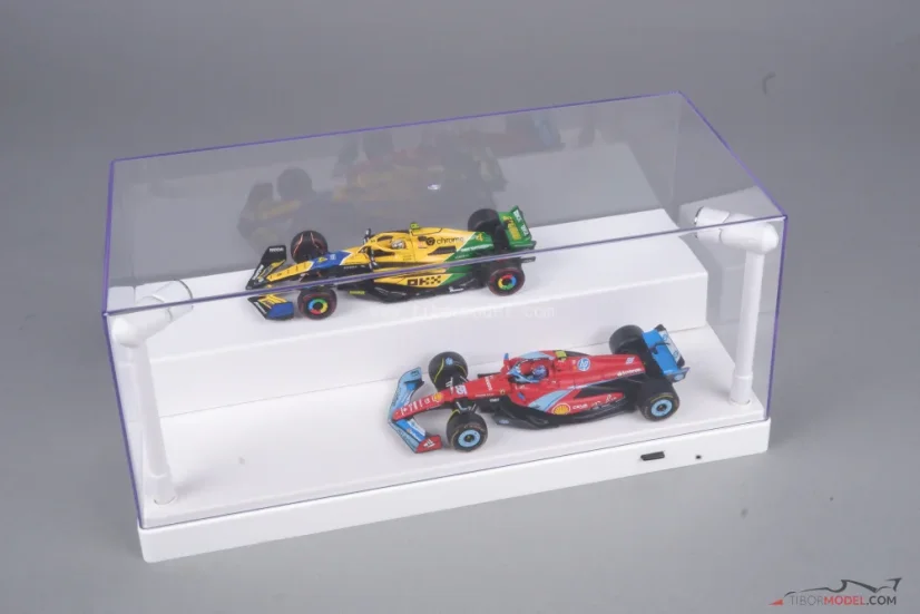 LED vitrin fehér színben 1:24-es és 1:43-as méretarányú modellekre