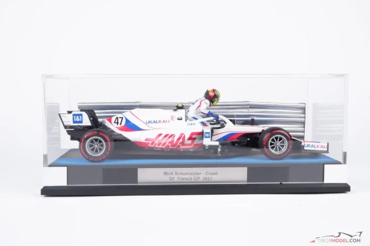 Diorama Haas VF-21 - Mick Schumacher crash 2021 France, 1:18