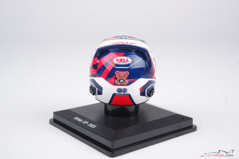 Oliver Bearman  2025 British GP mini helmet, Haas F1 Team helmet, 1:5 Spark