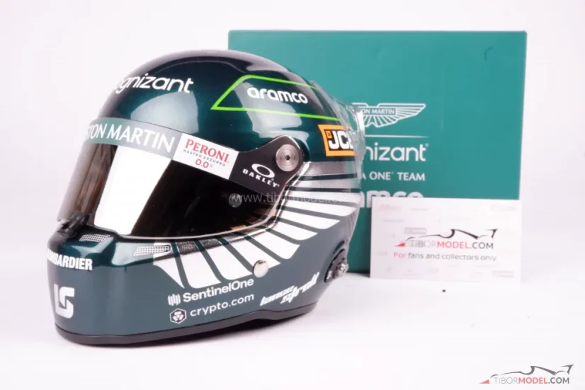 Lance Stroll 2023 Aston Martin helmet, 1:2 Stilo
