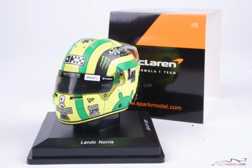 Lando Norris 2025 VC USA mini přilba, McLaren F1 Team, 1:5 Spark