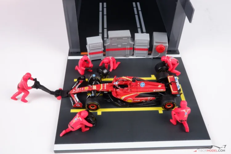 Pit Stop set Ferrari SF-24 Charles Leclerc (2024), 1:43 BBurago