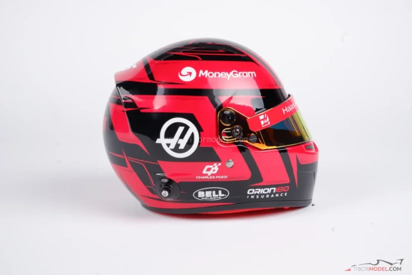 Esteban Ocon 2025 Haas mini helmet, 1:2 Bell
