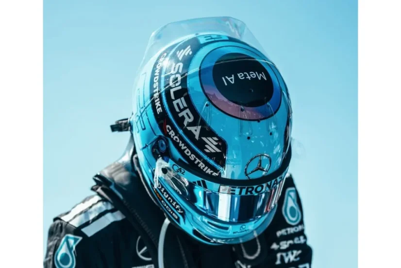 George Russell 2025 VC USA mini přilba, Mercedes F1 Team, 1:5 Spark George Russell 2025 VC USA mini přilba, Mercedes F1 Team, 1:5 Spark