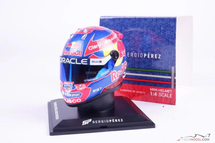 Sergio Perez 2024 Mexican GP Red Bull mini helmet, 1:4 Schuberth