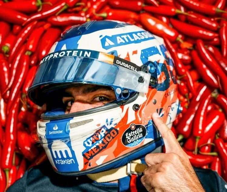 Carlos Sainz 2025 VC Mexika mini prilba, Williams, 1:5 Spark Carlos Sainz 2025 VC Mexika mini prilba, Williams, 1:5 Spark