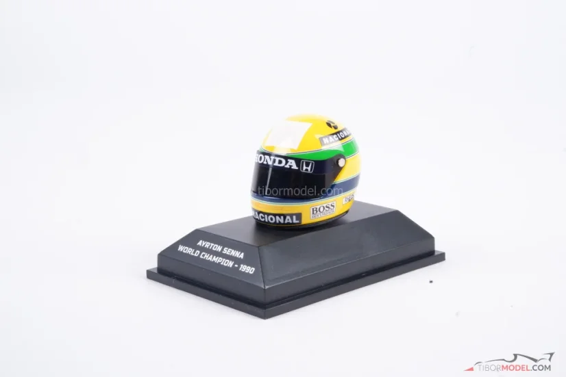 Ayrton Senna 1990 McLaren mini helmet, world champion, 1:8 Minichamps