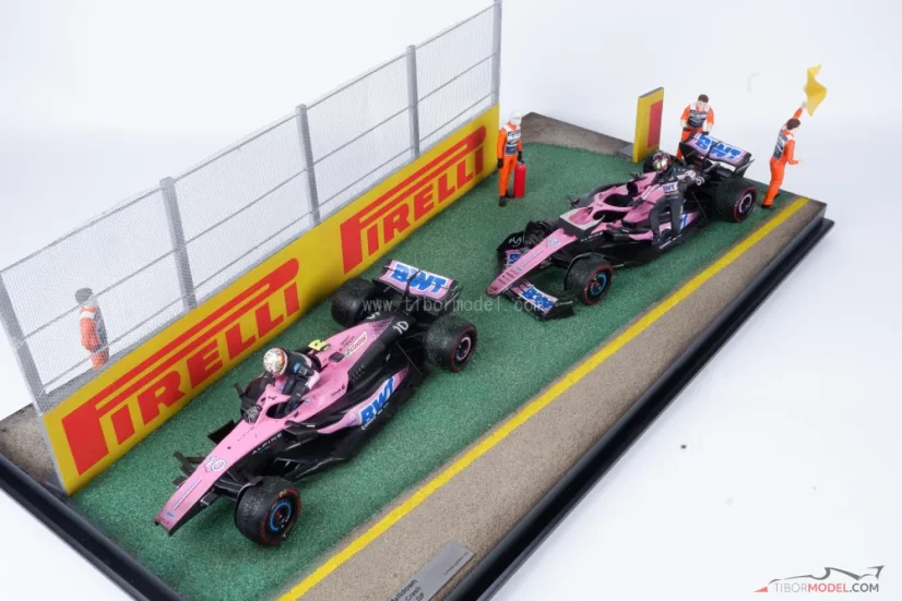 Dioráma Alpine A523 - Gasly & Ocon baleset 2023 Ausztrália, 1:18