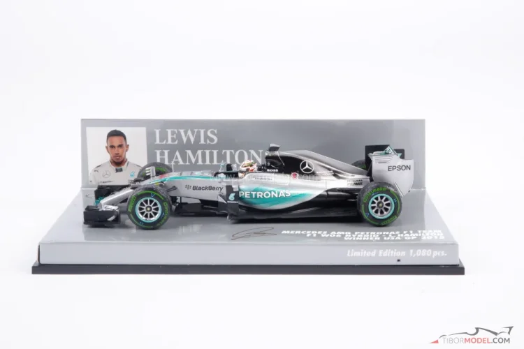 Model car Mercedes W06 Hamilton 2015 USA Minichamps | Tibormodel.com