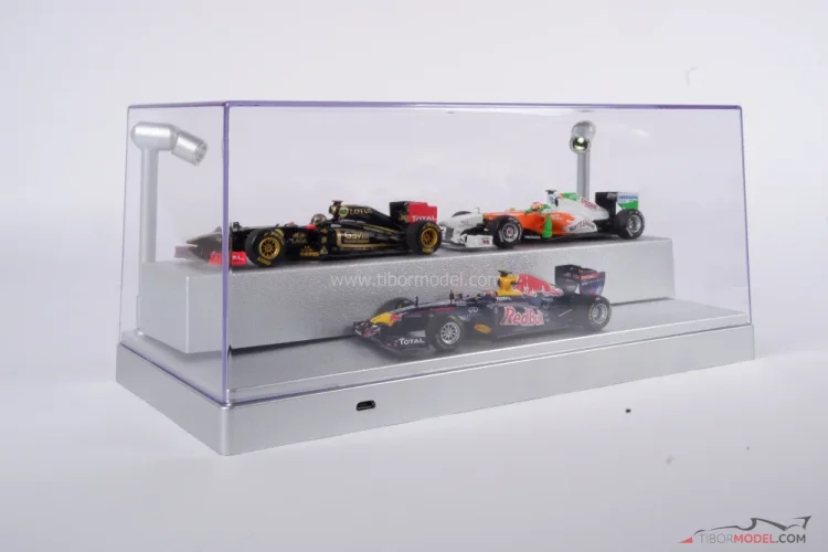 Vitrína LED strieborná pre modely mierky 1:24 a 1:43