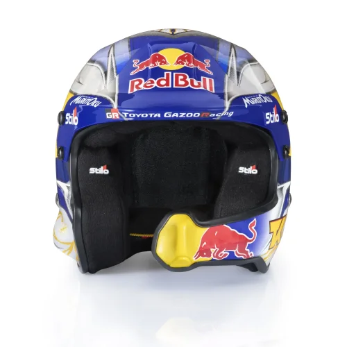 Takamoto Katsuta 2025 Toyota WRC mini helmet, 1:2 Stilo