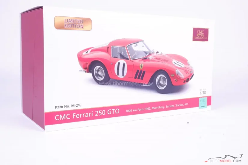 Ferrari 250 GTO - J. Surtees/M. Parkes, 1000km de Paris 1962, 1:18 CMC