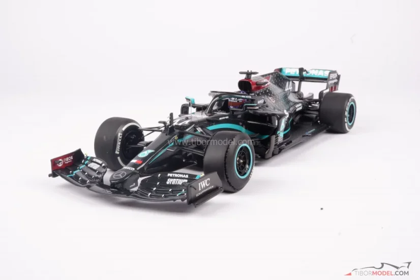 Mercedes W11 - Lewis Hamilton (2020), British GP, with flat tyre, 1:18 Minichamps