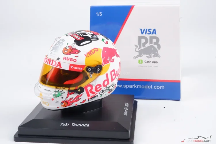 Helmet Yuki Tsunoda, 2024 Italian GP, 1:5 Spark | Tibormodel.com