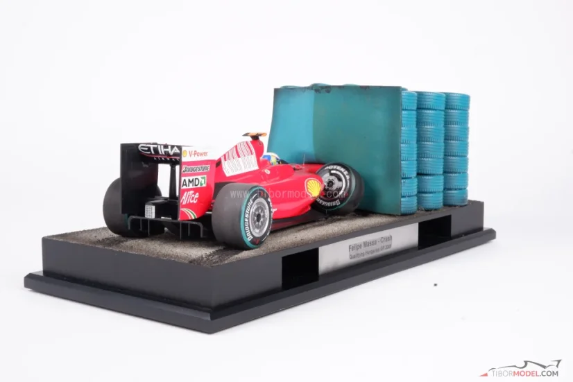 Diorama Ferrari F60 - Felipe Massa nehoda 2009 Hungaroring, 1:18