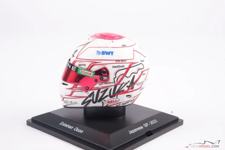 Esteban Ocon 2023, VC Japonska, Alpine přilba, 1:5 Spark