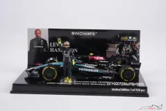 Mercedes W15 - Lewis Hamilton (2024), Poslední závod v Mercedesu, VC Abu Dhabi, s figurkou pilota, 1:43 Minichamps