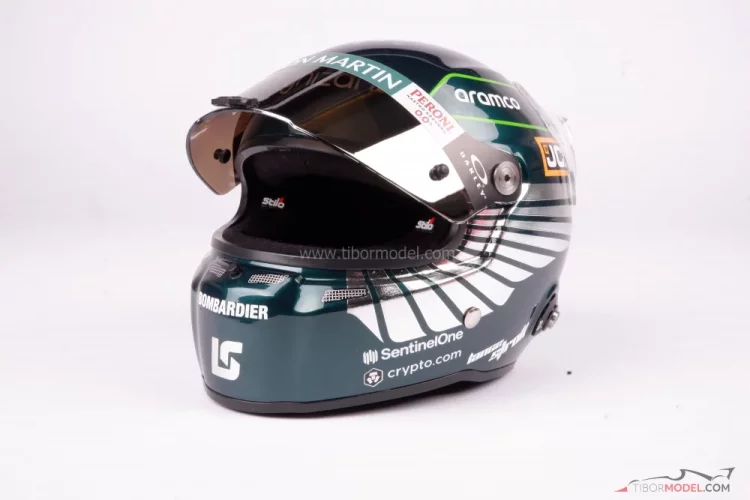 Lance Stroll 2023 Aston Martin helmet, 1:2 Stilo