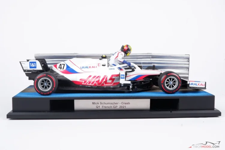 Diorama Haas VF-21 - Mick Schumacher crash 2021 France, 1:18