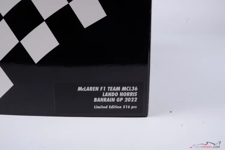 McLaren MCL36 - Lando Norris (2022), Bahreini Nagydíj, 1:18 Minichamps