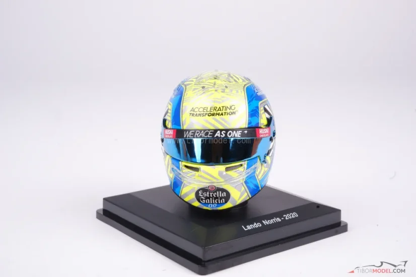 Lando Norris 2020 mini helmet, McLaren F1 Team, 1:5 Spark