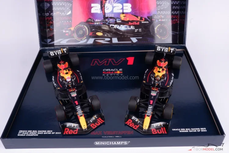 Red Bull RB19 - Max Verstappen (2023), Katar, Sprint futam és Nagydíj 1:18 Minichamps