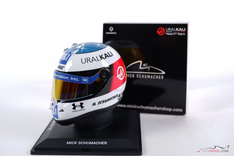 Mick Schumacher 2021 Haas Spa mini helmet, 1:4 Schuberth
