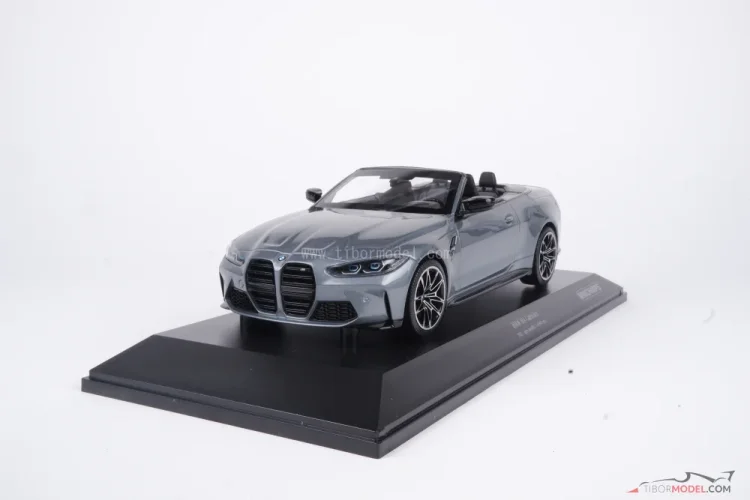 BMW M4 kabrió (2021) szürke, 1:18 Minichamps