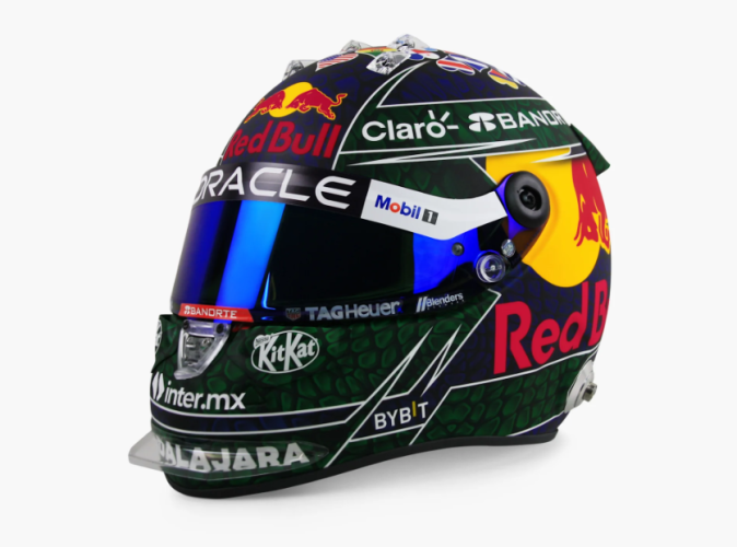 Sergio Perez 2024 Red Bull mini helmet, Miami GP, 1:2 Schuberth