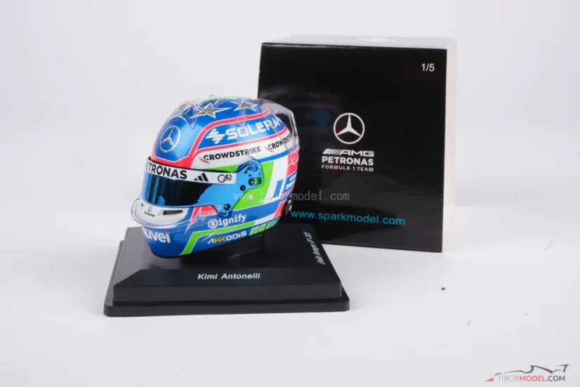 Kimi Antonelli 2025 Imola mini helmet, Mercedes, 1:5 Spark