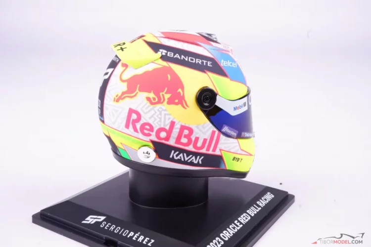 Sergio Perez 2023 Red Bull mini helmet, 1:4 Schuberth