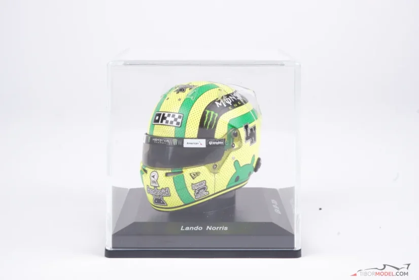 Lando Norris 2025 VC USA mini přilba, McLaren F1 Team, 1:5 Spark