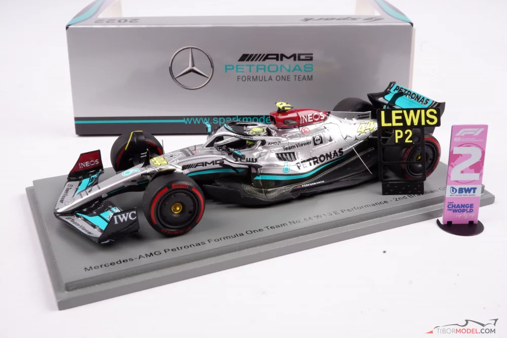 Model car Mercedes W13 Hamilton 2022, 1:43 Spark | Tibormodel