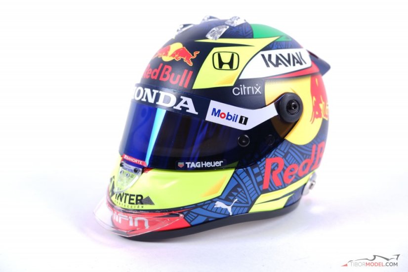 Sergio Perez 2021 Red Bull mini helmet, 1:2 Schuberth