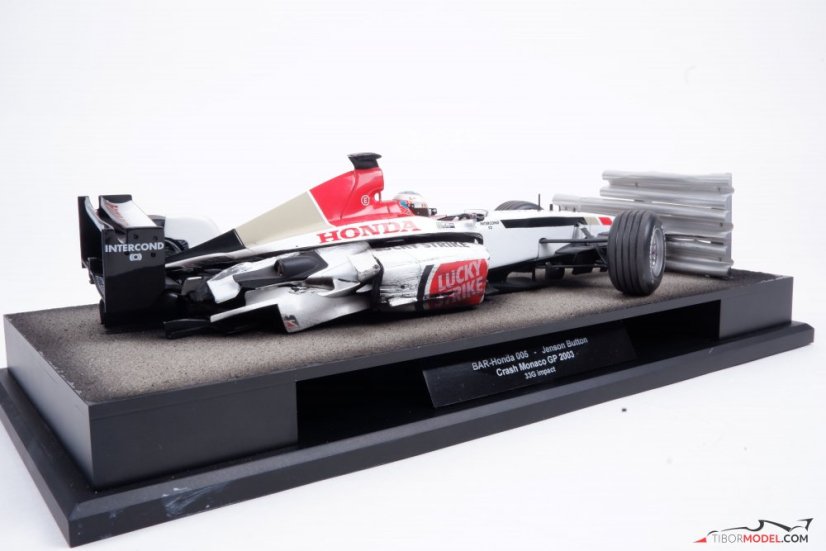 Diorama BAR Honda 005 - J. Button crash 2003, 1:18